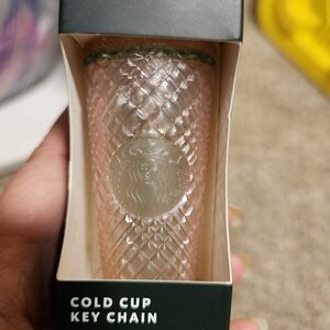 NEW Starbucks Watermelon Pink & Green Jeweles Cold Cup KeyChain